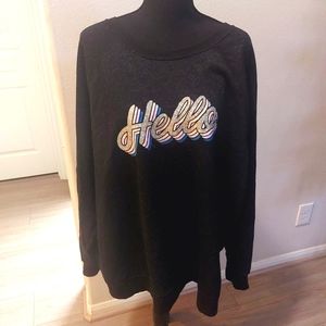 Old Navy HELLO Graphic Pullover Longsleeve Sweatshirt Sz XXL